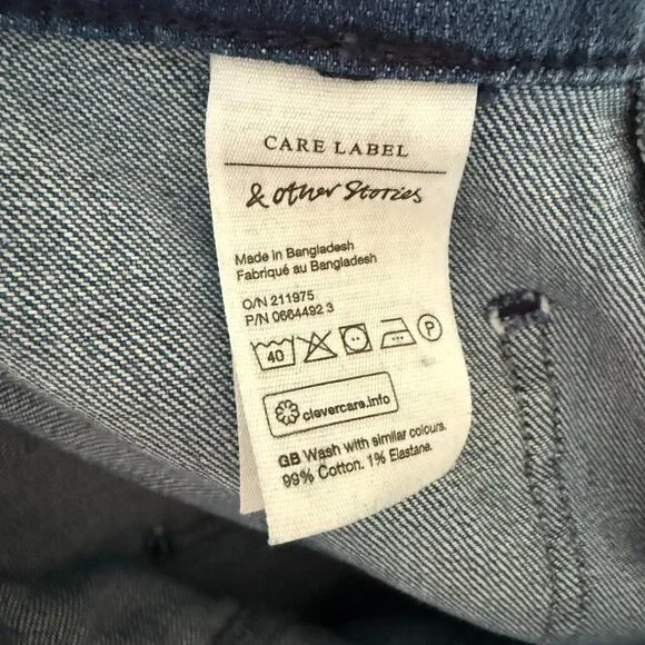 & OTHER STORIES High Waisted Wide Leg Flared Jeans. New Blue 28 - Picture 13 of 13